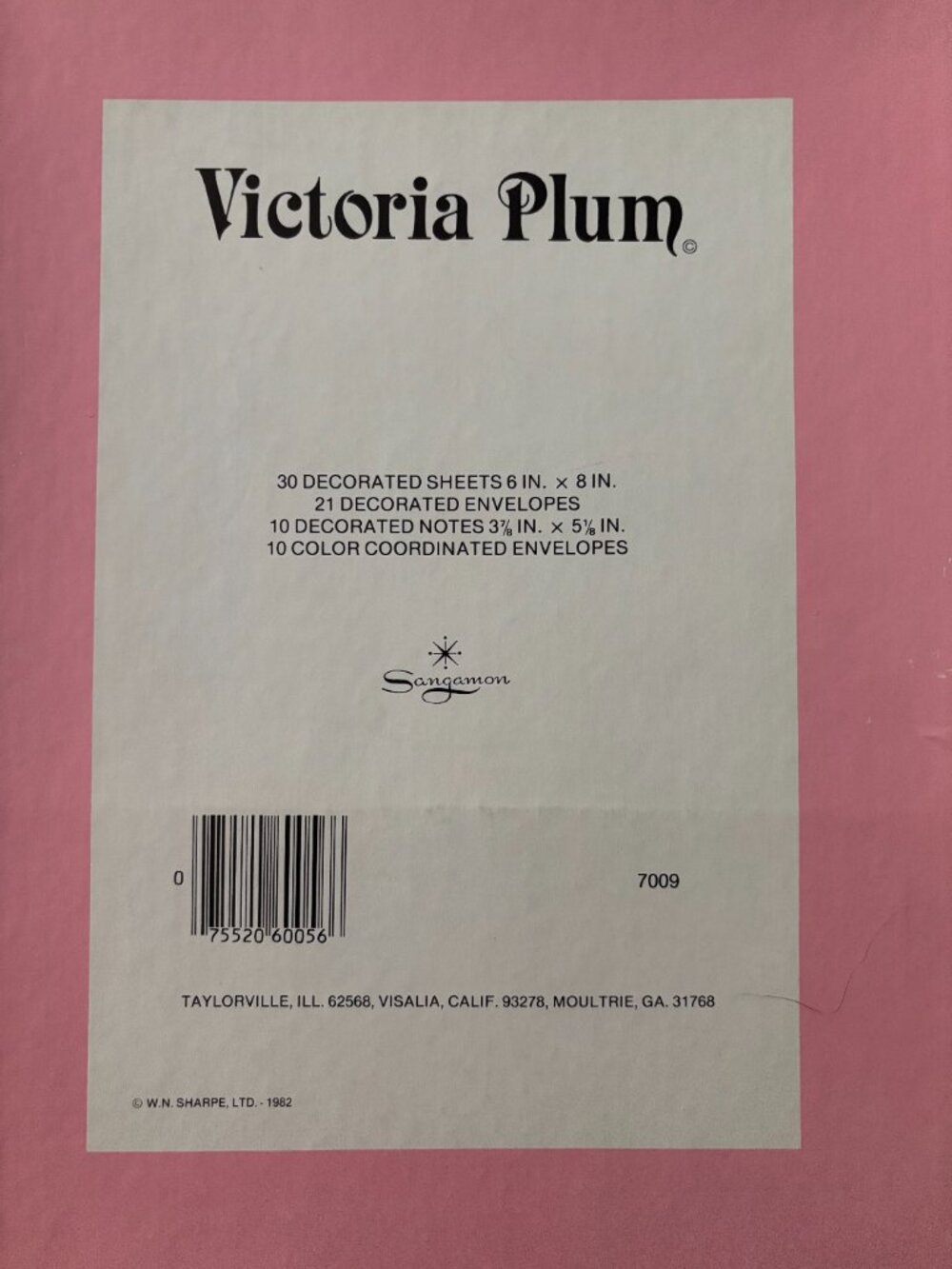 Vintage 1982 Victoria Plum Stationery Set Sangamon Unused Complete Deadstock - Picture 4 of 4